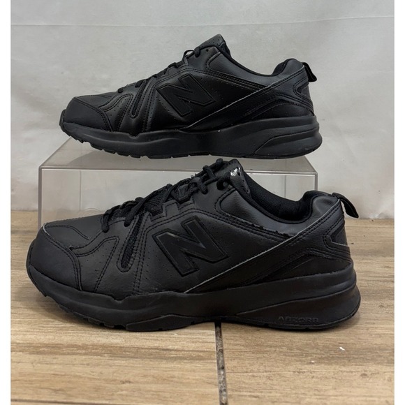 New Balance 608 Black Leather Cross Training Shoes Sneakers - Picture 2 of 9